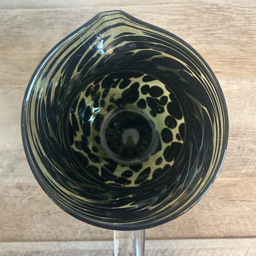 Mid Mod Green Black Speckled Glass Cocktail Pitcher Pier 1‎ 32 OZ Water Pitcher